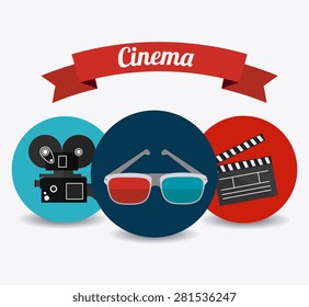 Cinema design over white background, vector illustration.
