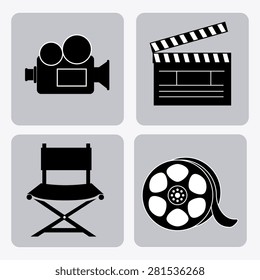 Cinema design over white background, vector illustration.