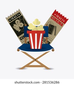 Cinema design over white background, vector illustration.