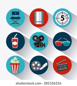 Cinema design over white background, vector illustration.