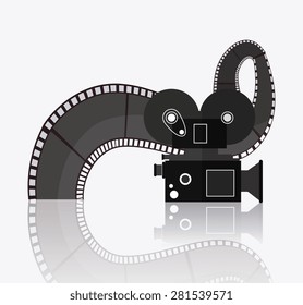 Cinema design over white background, vector illustration.