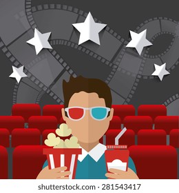 Cinema design over white background, vector illustration.
