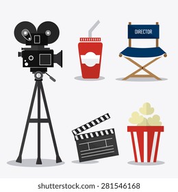 Cinema design over white background, vector illustration.