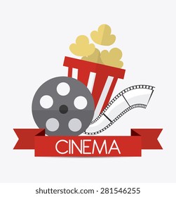 Cinema design over white background, vector illustration.