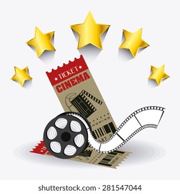 Cinema design over white background, vector illustration.