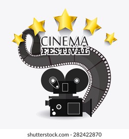 Cinema design over white background, vector illustration.