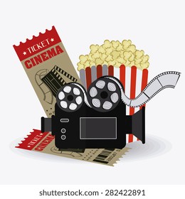 Cinema design over white background, vector illustration.