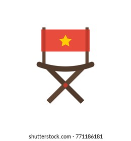 Cinema Director Chair Icon Flat Symbol. Isolated Vector Illustration Of Director Arm Chair Icon Sign Concept For Your Web Site Mobile App Logo UI Design.