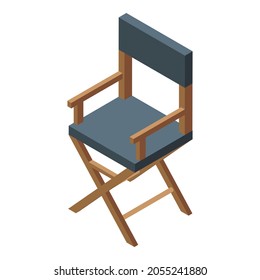 Cinema director chair icon. Isometric of cinema director chair vector icon for web design isolated on white background