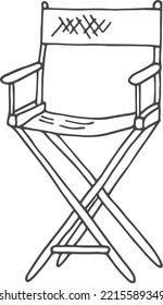 Cinema director chair sketch. Film seat icon