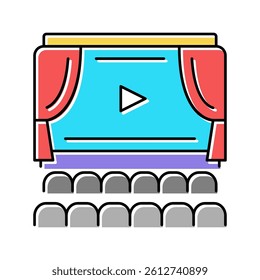 cinema display and seats color icon vector. cinema display and seats sign. isolated symbol illustration