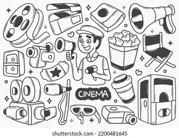Cinema Doodle Hand Drawn Vector Collection