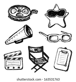 Cinema doodles. Vector icons