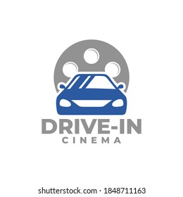 cinema drive-in logo. car vector.