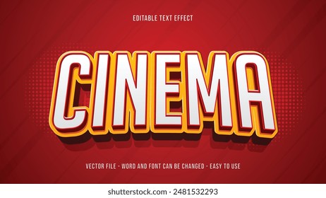 Cinema editable text effect, editable text 3d style