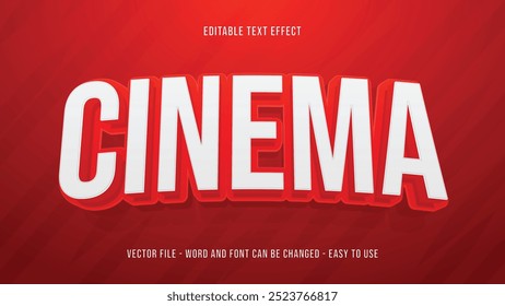 Efecto de texto editable de cine, estilo de texto de película