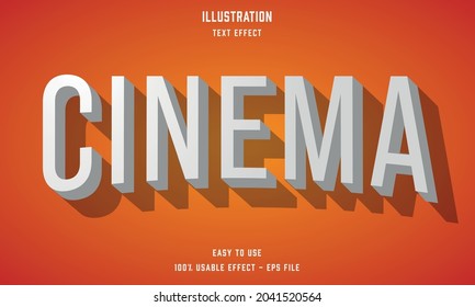 Cinema editable text effect template with abstract style use for business brand and movie company logo 