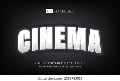 Cinema editable text effect vector design
