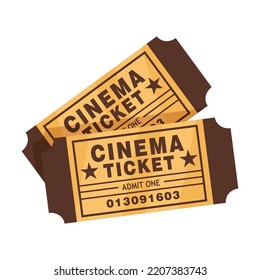 Cinema element. Tickets, montage tape, video camera. Vector illustration for cinema theater, film industry, show, movie making concept