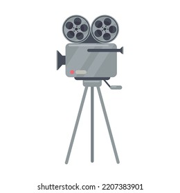 Cinema element. Video camera. Vector illustration for cinema theater, film industry, show, movie making concept