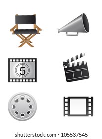 cinema elements isolated over white background. vector