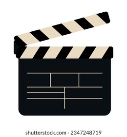 Clapper board vector icon isolated on white background Stock