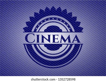 Cinema emblem with jean texture