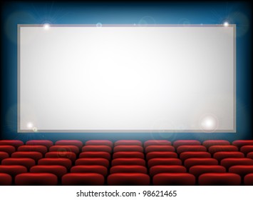 Cinema empty screen with space for your text here