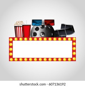 cinema entertainment elements icon vector illustration design