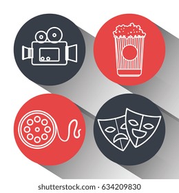 cinema entertainment elements icons