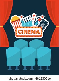 cinema entertainment flat icon vector illustration design