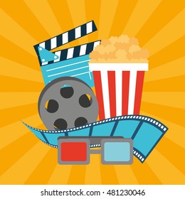 cinema entertainment flat icon vector illustration design