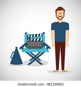 cinema entertainment flat icon vector illustration design