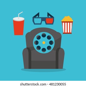 cinema entertainment flat icon vector illustration design