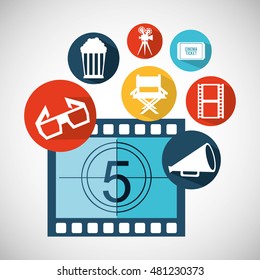 cinema entertainment flat icon vector illustration design