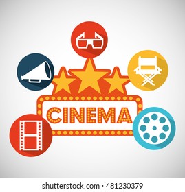 cinema entertainment flat icon vector illustration design