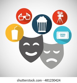 cinema entertainment flat icon vector illustration design