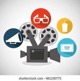cinema entertainment flat icon vector illustration design