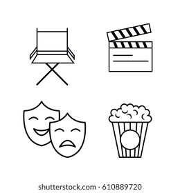 cinema entertainment flat icons