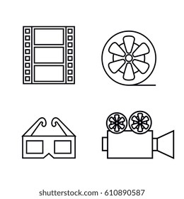 cinema entertainment flat icons