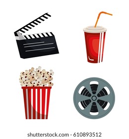 cinema entertainment flat icons