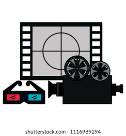 cinema entertainment set icons