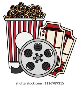 cinema entertainment set icons