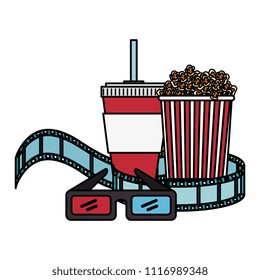 cinema entertainment set icons