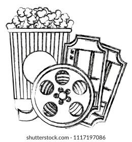 cinema entertainment set icons