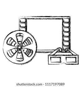 cinema entertainment set icons