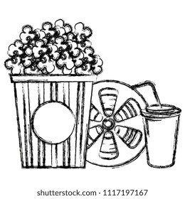 cinema entertainment set icons