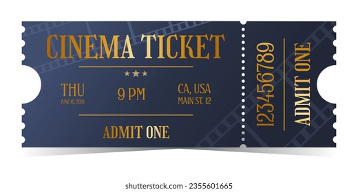 Entrada al cine de estilo antiguo. Admitir uno