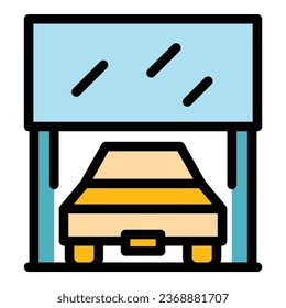 Cinema event icon outline vector. Car drive. Air show color flat