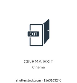 Cinema exit icon vector. Trendy flat cinema exit icon from cinema collection isolated on white background. Vector illustration can be used for web and mobile graphic design, logo, eps10